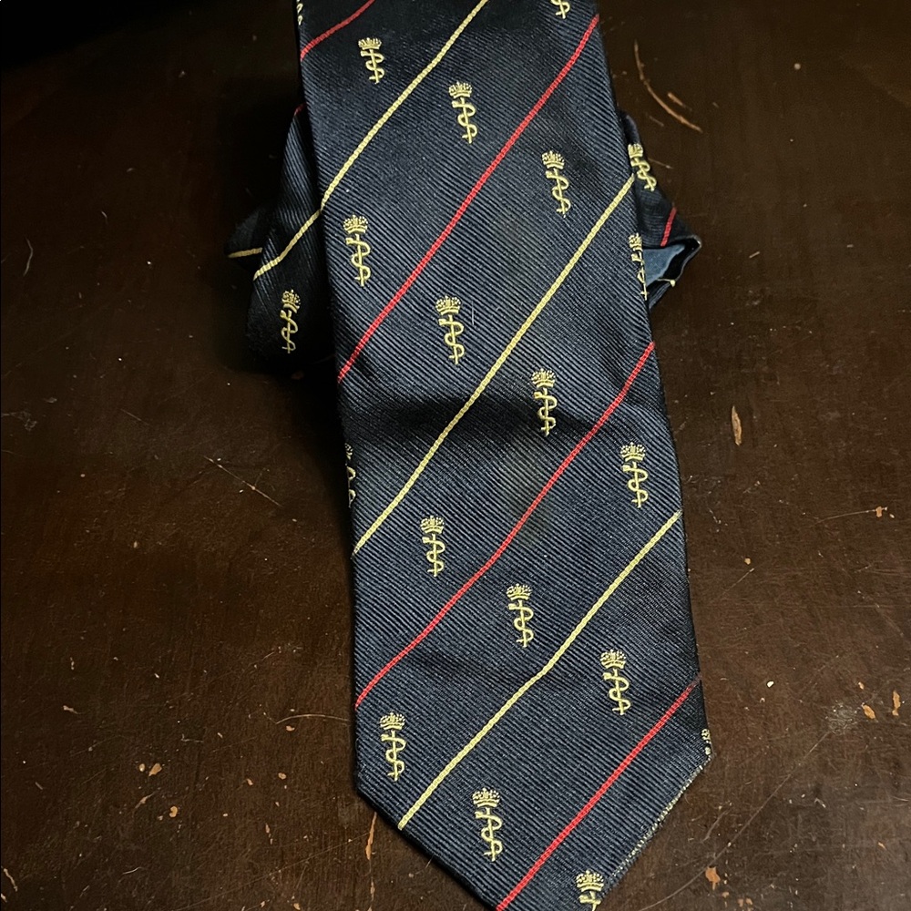 Classic Navy and Gold Striped Tie
